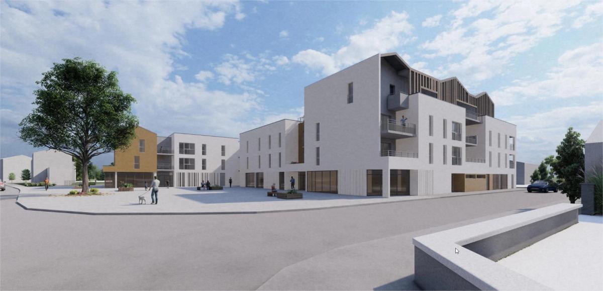 Construction d'un ensemble immobilier de 38 logements collectifs, 8 logements individuels, 4 commerces et 11 box parking.

Ma&icirc;tre d'ouvrage&nbsp;: [......]